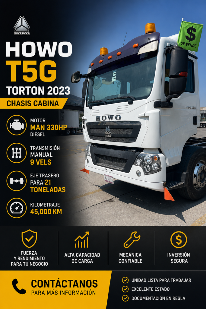 Howo T5G Torton chasis cabina